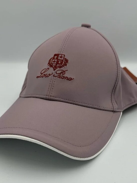 Loro Piana Pale Pink Storm System Cashmere Cap Mauve & White Trim Made in Italy main image 12